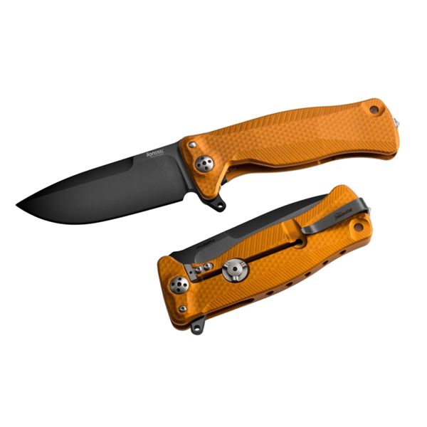 SR11 - SR11 FLIPPER ORANGE Aluminum knife, RotoBlock, Chemical Black bld Sleipner