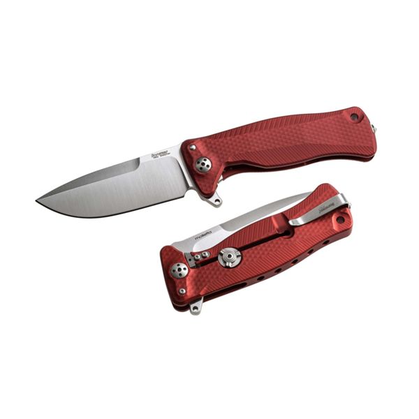 SR11 - SR11 FLIPPER RED Aluminum knife, RotoBlock, satin finish bld Sleipner