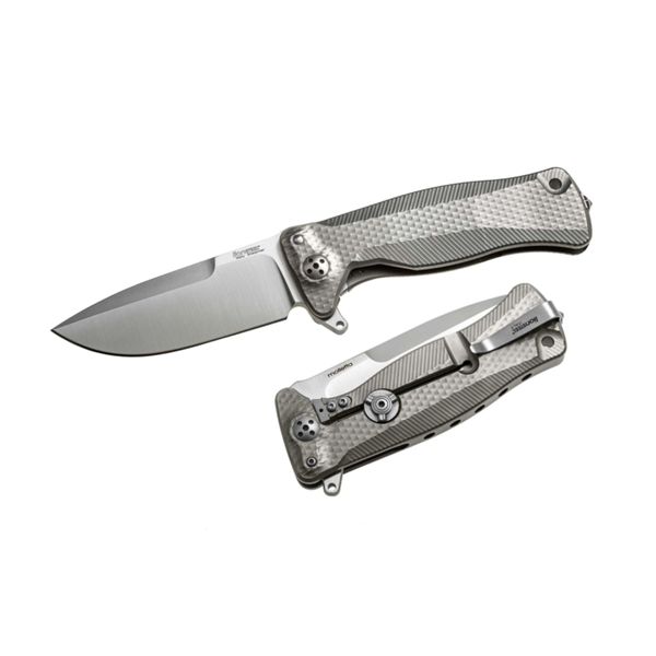 SR11 - SR11 Solid Titanium knife, RotoBlock. Sleipner, GREY w/ FLIPPER