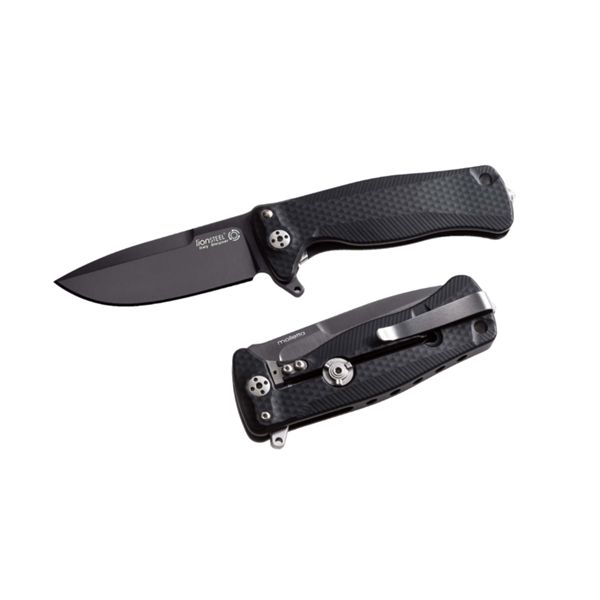 SR22 - FLIPPER BLACK Aluminum knife, RotoBlock, Chemical Black bld Sleipner