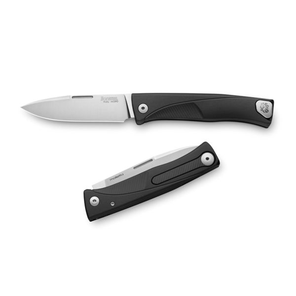 THRILL - Solid BLACK Aluminum, M390 satin bld, HWAIL clip