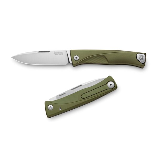 THRILL - Solid GREEN Aluminum, M390 satin bld, HWAIL clip