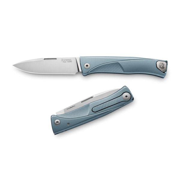 THRILL - Solid BLUE titanium, M390 satin bld, HWAIL clip