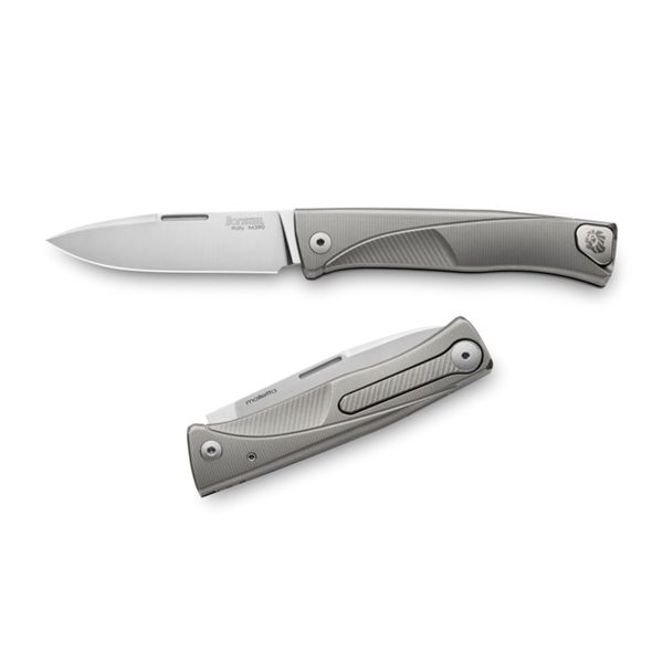 THRILL - Solid GREY titanium, M390 satin bld, HWAIL clip