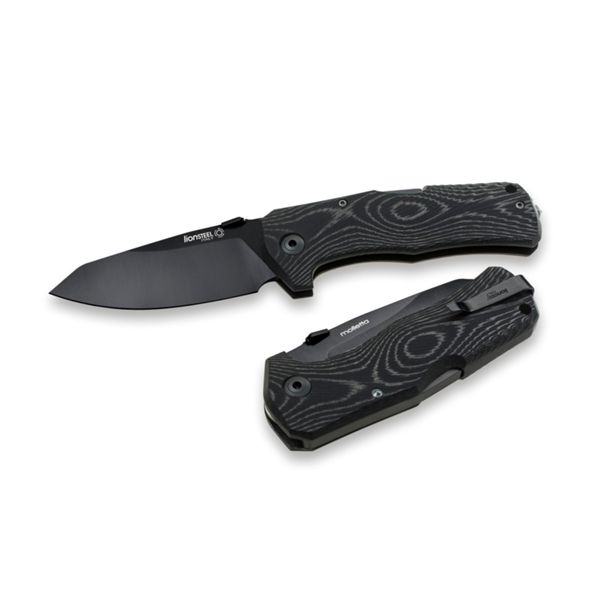 TM1 - Solid LockBack BLACK Micarta hdl Sleipner BLACK bld IKBS