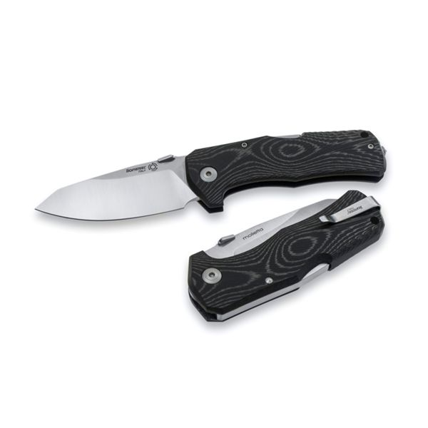 TM1 - Solid LockBack BLACK Micarta hdl Sleipner SATIN bld IKBS