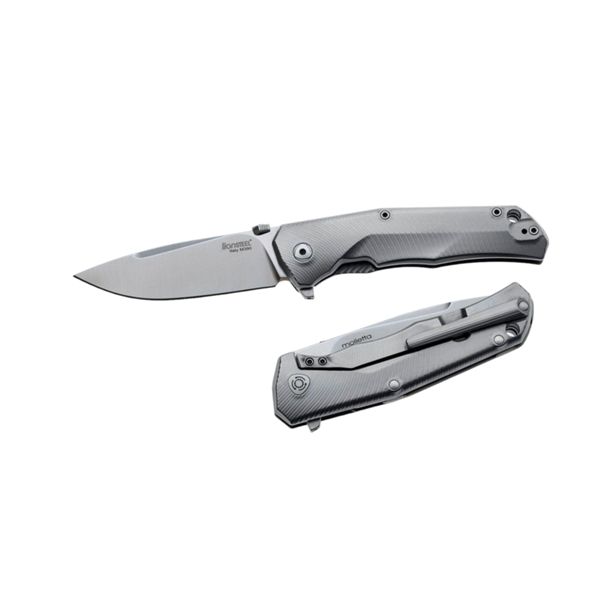 T.R.E. - Folding knife, M390 bld, Titanium hdl GREY Acc. IKBS wood KIT box