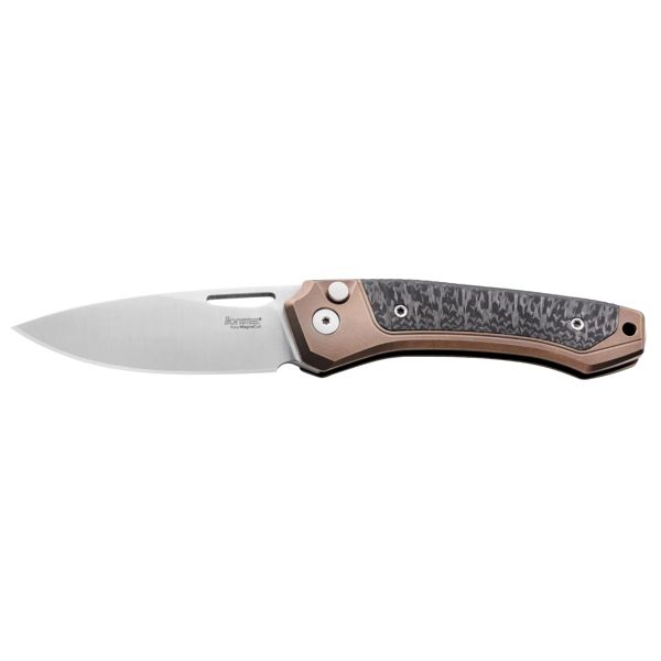 TWAIN - Folding knife Magnacut bld, Bronze Titanium and Carbon Fiber hdl