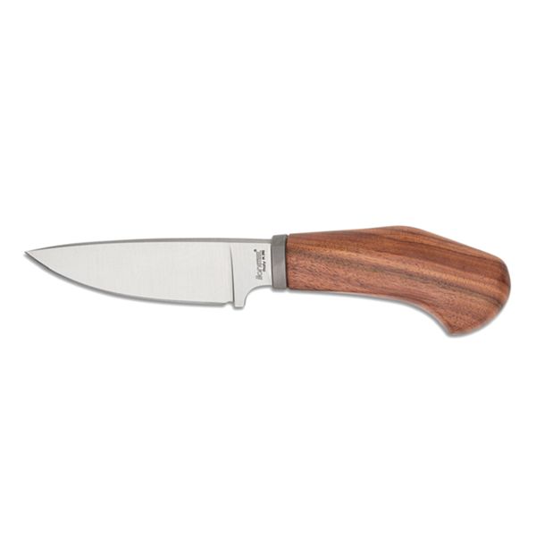 WILLY - Fixed knife m390 blade SANTOS wood andle, Ti guard, leather sheath