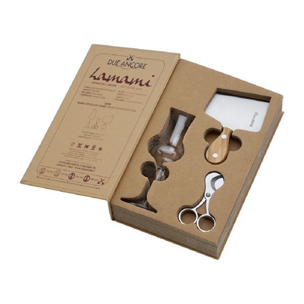 SET LAMAMI GRAPPA CHOCOLATE CIGAR OLIVE WOOD hdl