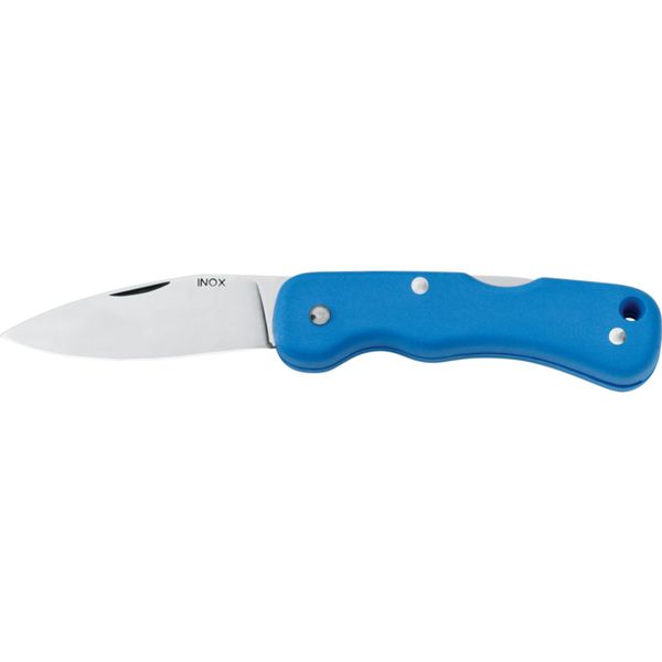 FOLD. KNIFE ELECTRICIAN, S/S bld, PLASTIC hdl: BLU