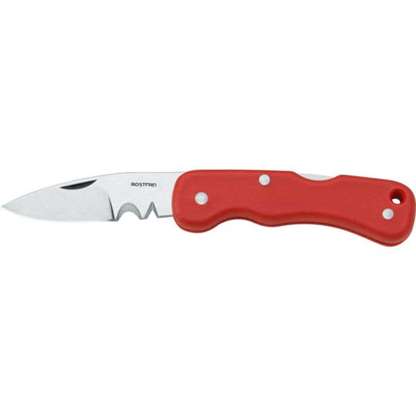 FOLD. KNIFE ELECTRICIAN, S/S bld, PLASTIC hdl: RED