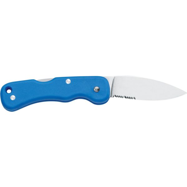 FOLD. KNIFE ELECTRICIAN, S/S bld, PLASTIC hdl: BLU