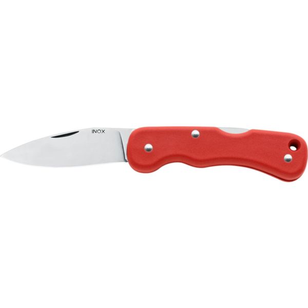 FOLD. KNIFE ELECTRICIAN, S/S bld, PLASTIC hdl: RED