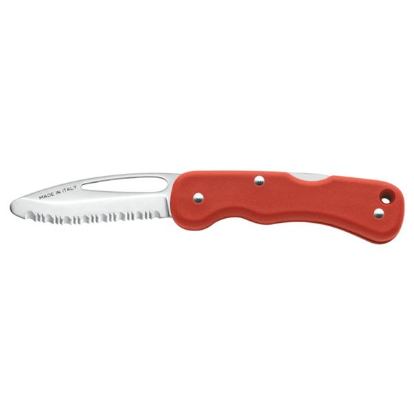 RESCUE FOLD. KNIFE 697, S/S bld, PLASTIC hdl: RED