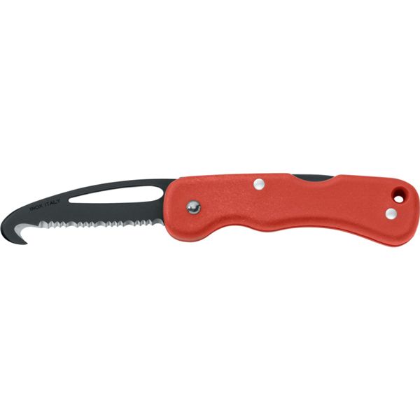 RESCUE FOLD. KNIFE 697 SOS, S/S BLK PTFE bld, PLASTIC hdl: RED