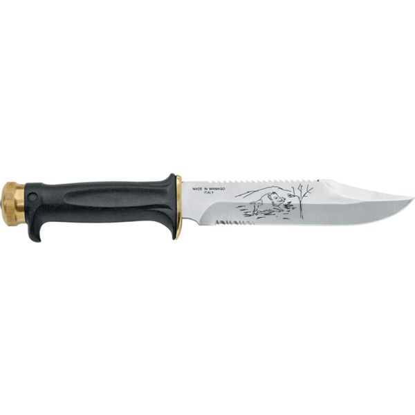 OUTDOOR KNIFE 700, S/S bld, PLASTIC hdl: BLK, +SHEATH