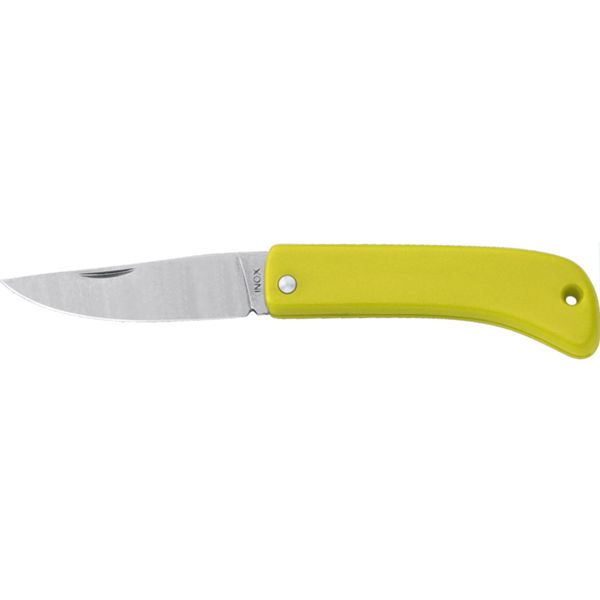 FOLD. KNIFE, S/S bld, PLASTIC hdl: YEL, COLT. CHIUDIBILE M/CO PLASTIC LAMA INOX