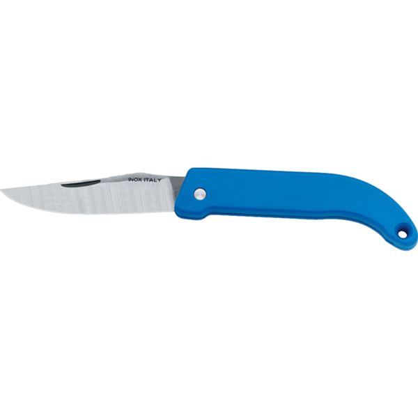 FOLD. KNIFE, S/S bld, PLASTIC hdl: BLU, COLT. CHIUDIBILE M/CO PLASTIC LAMA INOX