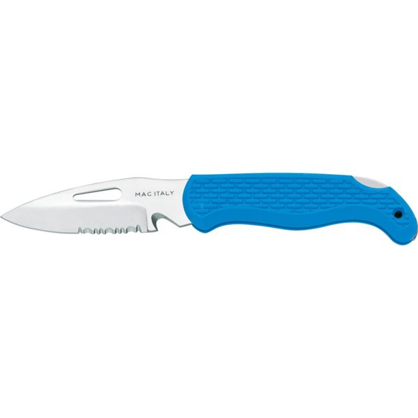 MARINE FOLD. KNIFE A87B, S/S bld, PLASTIC hdl: BLU