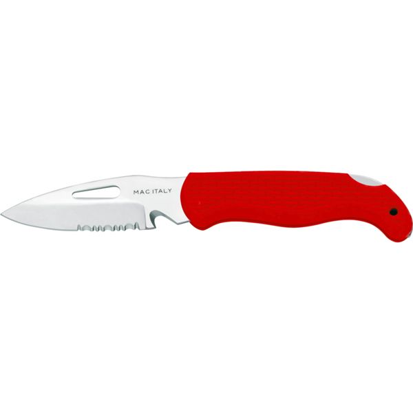 MARINE FOLD. KNIFE A87B, S/S bld, PLASTIC hdl: RED