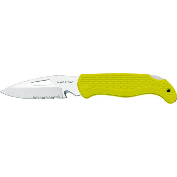 MARINE FOLD. KNIFE A87B, S/S bld, PLASTIC hdl: YEL