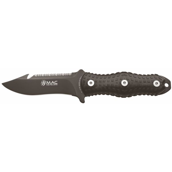 DIVING KNIFE ALLI, S/S BLK PTFE bld 12 CM, PLASTIC hdl: BLK, +SHEATH