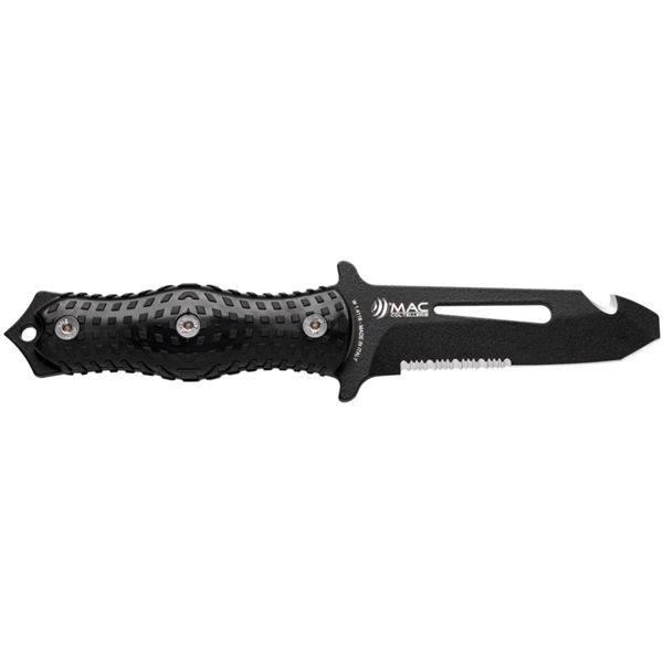 RESCUE KNIFE ALLI, S/S BLK PTFE bld 12 CM, PLASTIC hdl: BLK, +SHEATH