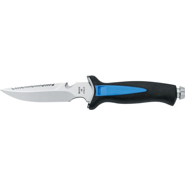 DIVING KNIFE AQUATYS, S/S bld 12 CM, PLASTIC hdl: BLK/BLU, +SHEATH