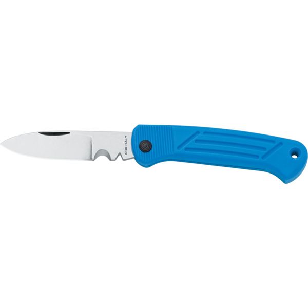 FOLD. KNIFE ELECTRICIAN, S/S bld, PLASTIC hdl: BLU