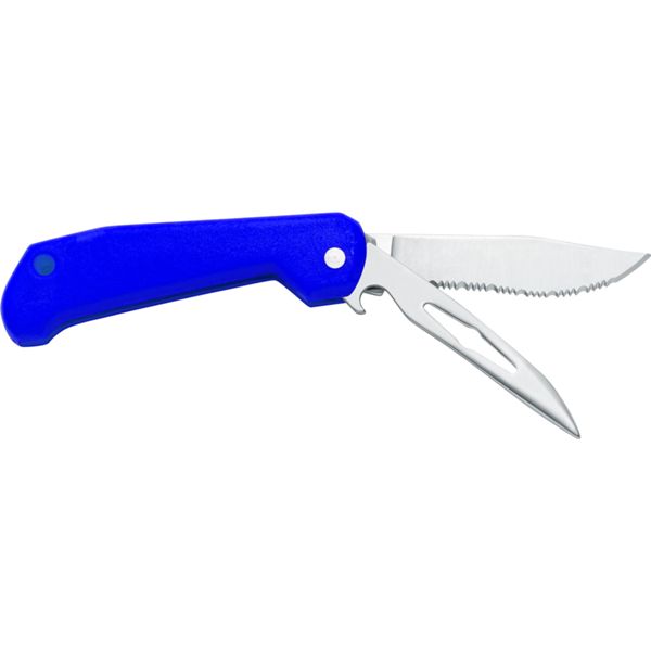 MARINE FOLD. KNIFE B/91, S/S bld, PLASTIC hdl: BLU