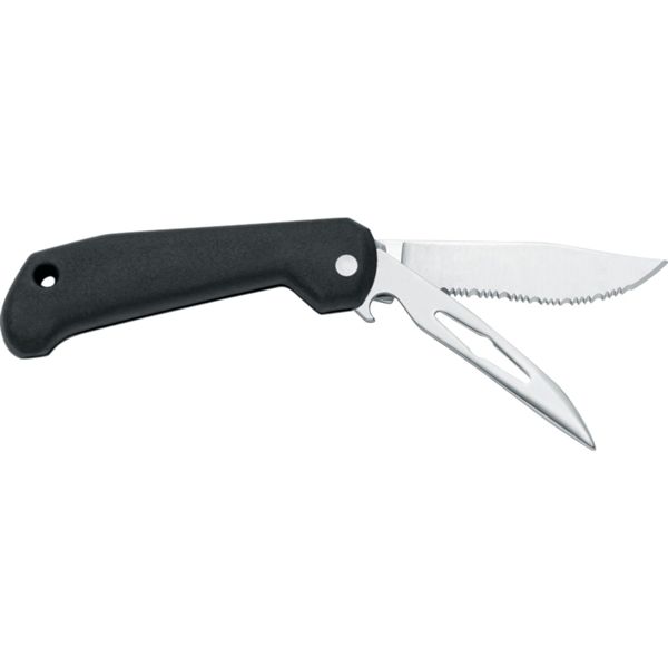 MARINE FOLD. KNIFE B/91, S/S bld, PLASTIC hdl: BLK, w/SCHACKLE UNLOCKER, MARLIN SPIKE, BOTTLE OPENER