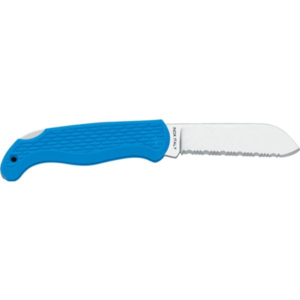 MARINE FOLD. KNIFE BOAT 1, S/S bld, PLASTIC hdl: BLU