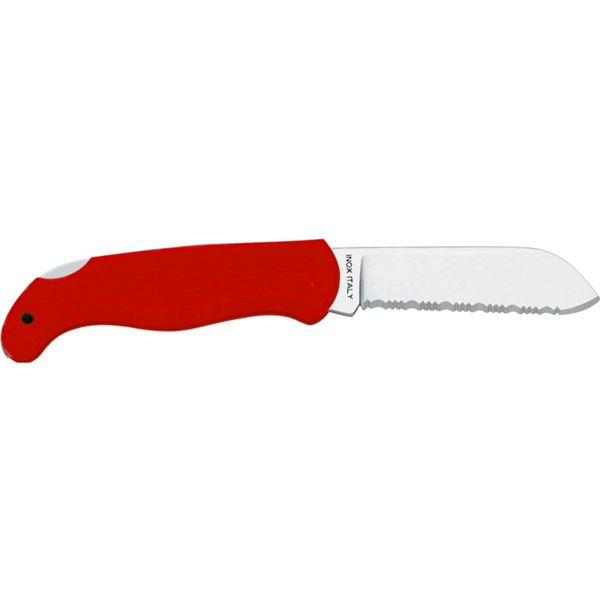 MARINE FOLD. KNIFE BOAT 1, S/S bld, PLASTIC hdl: RED