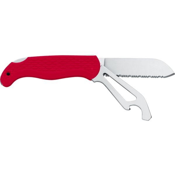 MARINE FOLD. KNIFE BOAT 2, S/S bld, PLASTIC hdl: RED