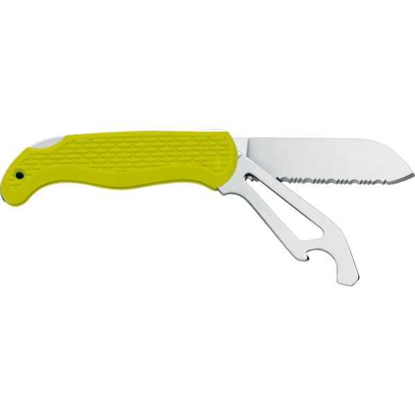 MARINE FOLD. KNIFE BOAT 2, S/S bld, PLASTIC hdl: YEL