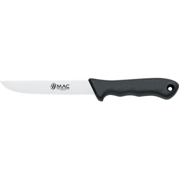 FISHING KNIFE, FILLETING, S/S bld 15 CM, WIDE, PLASTIC hdl: BLK, +SHEATH