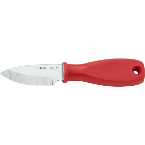 OYSTER OPENER, S/S bld, PLASTIC hdl: RED