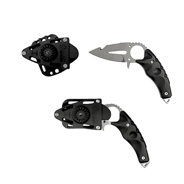 DIVING KNIFE GUNSLINGER SCUBA, S/S bld 8 CM, PP BLK hdl, +SHEATH