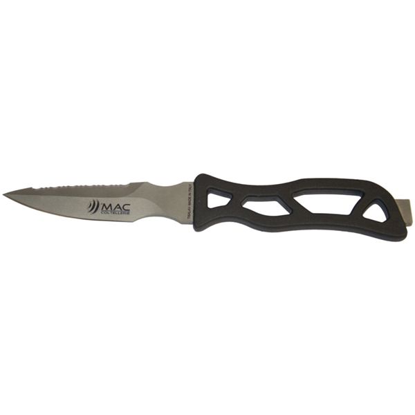 DIVING KNIFE MAKO, TITANIUM bld 11 CM, PLASTIC hdl: BLK, +SHEATH, +RUBBER RING SPARE PART