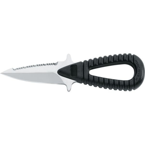 DIVING KNIFE MICROSUB, S/S bld, PLASTIC hdl: BLK, +SHEATH