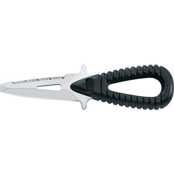 DIVING KNIFE MICROSUB, S/S bld 6 CM BLUNT, PLASTIC hdl: BLK, +SHEATH