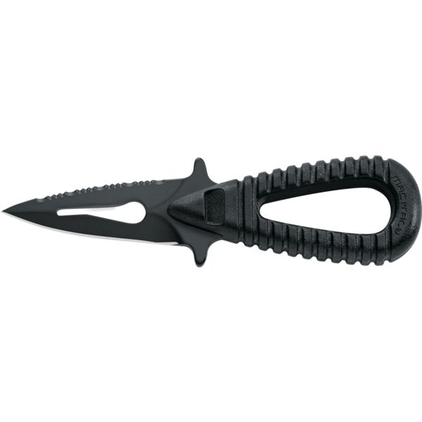 DIVING KNIFE MICROSUB, S/S BLK PTFE bld, PLASTIC hdl: BLK, +SHEATH