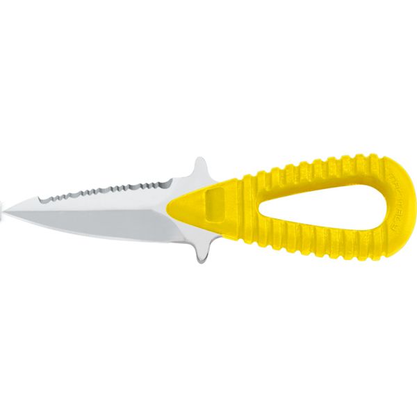 DIVING KNIFE MICROSUB, S/S bld, PLASTIC hdl: YEL, +SHEATH