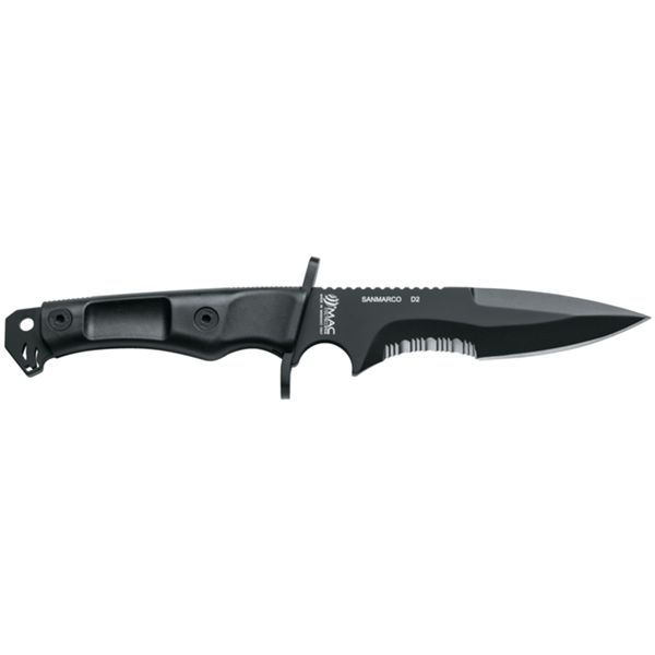 MILITARY KNIFE SANMARCO, S/S BLK PTFE bld, PLASTIC hdl: BLK, +SHEATH