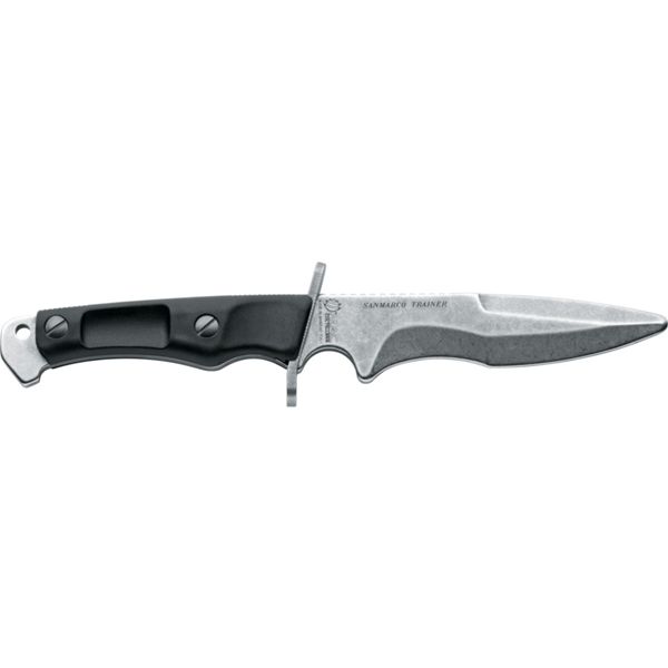 MILITARY KNIFE SANMARCO TRAINER, S/S bld, PLASTIC hdl: BLK, +SHEATH