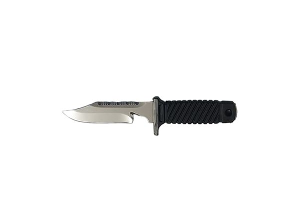 DIVING KNIFE SQUALO, S/S bld 13 CM, PLASTIC hdl: BLK, +SHEATH, +RUBBER RING SPARE PART