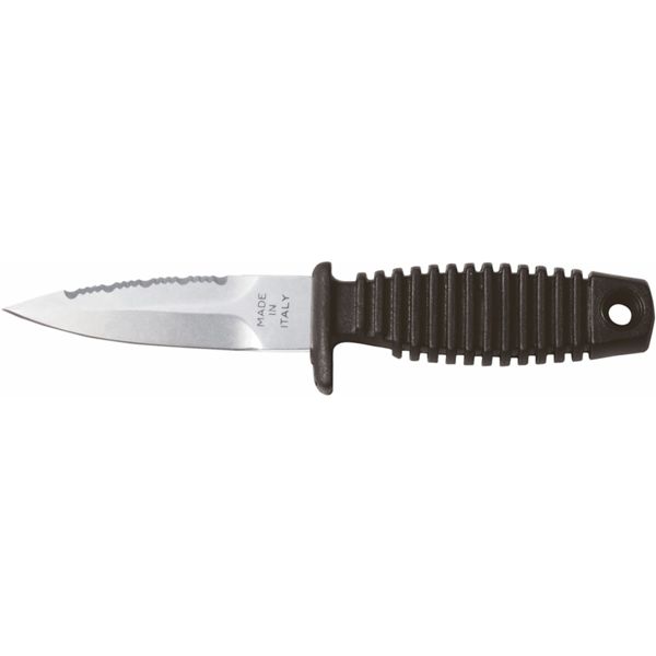 DIVING KNIFE SHARK, S/S bld 9 CM, PLASTIC hdl: BLK, +SHEATH