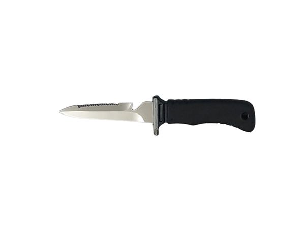 DIVING KNIFE SQUALO, S/S bld 13 CM, PLASTIC hdl: BLK, +SHEATH, +RUBBER RING SPARE PART