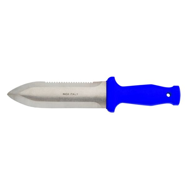 SOIL TOOL, S/S bld, PLASTIC hdl: BLU